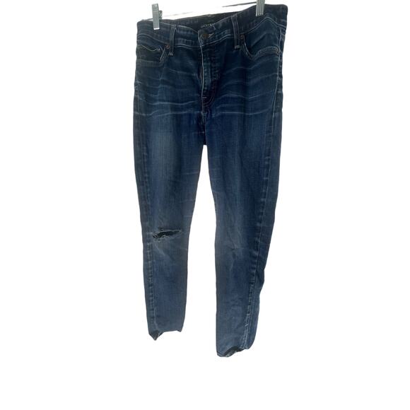 Lucky Brand Dark Wash Blue Distressed Denim Skinny Jeans Women's Size 6/28 - Picture 1 of 10